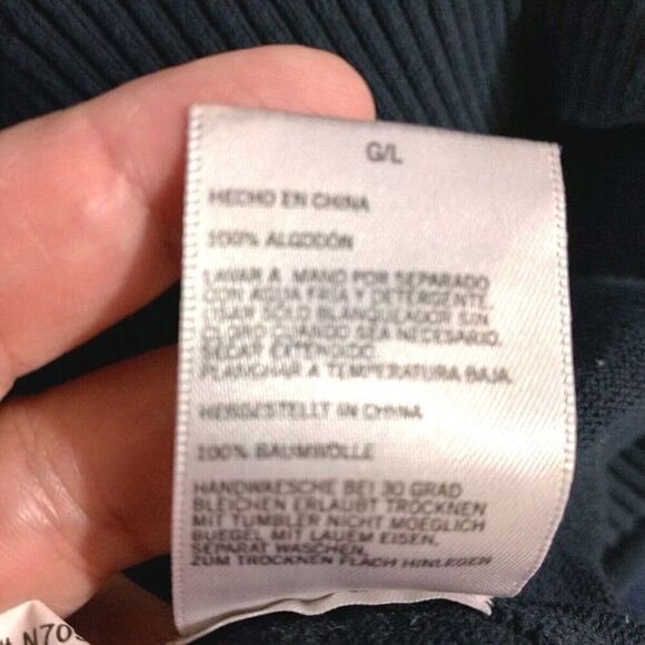 Nautica 1/4 Zip Mock Neck Sweater Mens Large Navy Blue Casual Pullover - Picture 5 of 5